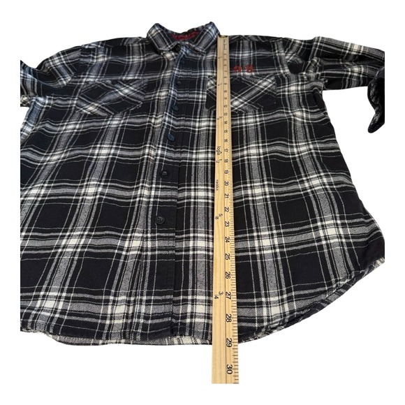 Harley Davidson Flannel Men's Large Black Red White Plaid Embroidered HD - Picture 13 of 15